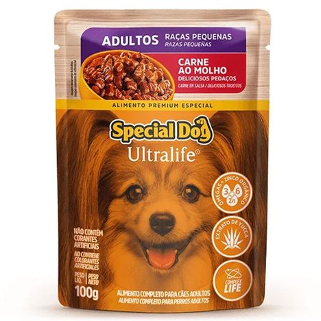 Sachê Special Dog Ultralife para Cães Adultos Raças Pequenas Sabor Carne com Bata-Doce 100g