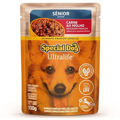 Sachê Special Dog Ultralife para Cães Sênior Raças Pequenas Sabor Carne com Bata-Doce 100g