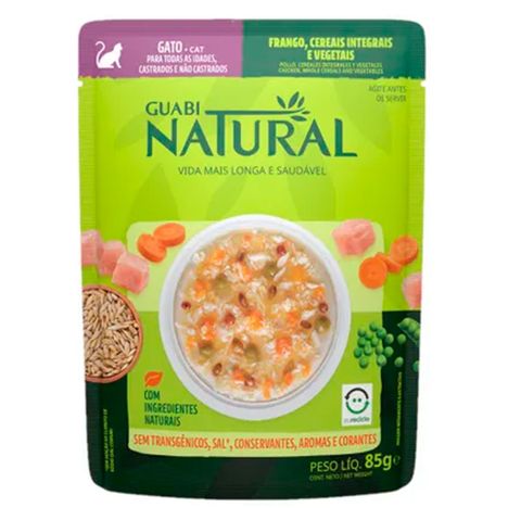 Ração Úmida para Gatos Adultos Guabi Natural Frango Cereais 85g Ração Úmida para Gatos Adultos Guabi Natural Frango Cereais 85g