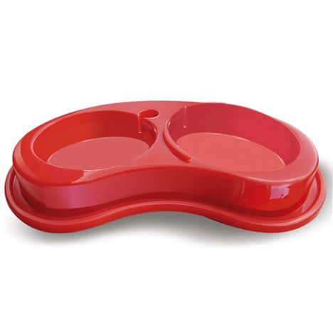 Comedouro Plástico Anti-Formiga Joy Duplo 1.550Ml - G Vermelho- Furacão Pet