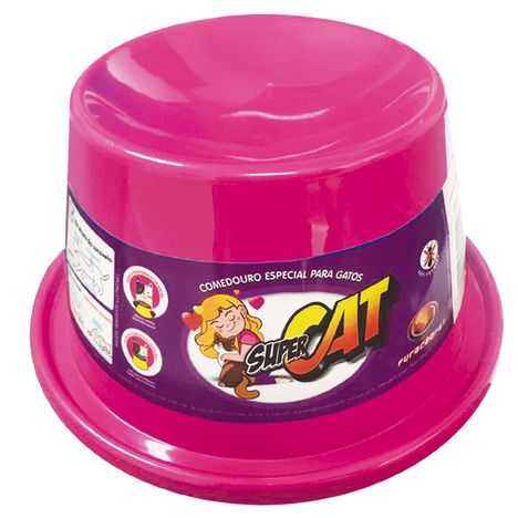 Comedouro Plástico para Gato Super Cat Rosa - 200Ml Comedouro Plástico para Gato Super Cat Rosa - 200Ml