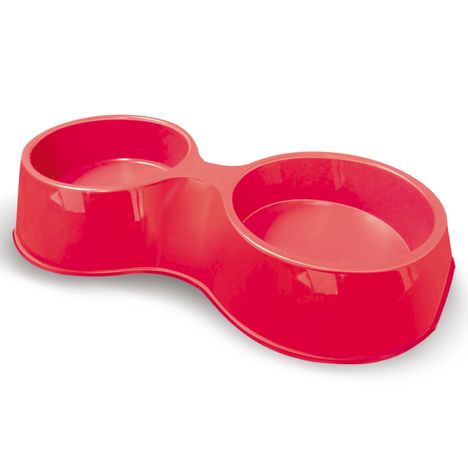 Comedouro Furacão Pet Pop Duplo Vermelho n01 - 500ml Comedouro Furacão Pet Pop Duplo Vermelho n01 - 500ml