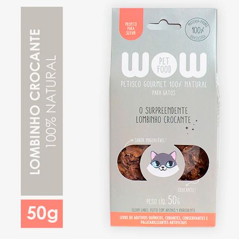 Petisco Wow Pet Food Gourmet Lombinho Crocante para Gatos 50 g Petisco Wow Pet Food Gourmet Lombinho Crocante para Gatos 50 g