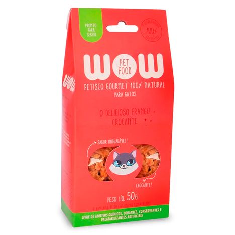 Petisco Wow Pet Food Gourmet Frango Crocante para Gatos 50 g Petisco Wow Pet Food Gourmet Frango Crocante para Gatos 50 g