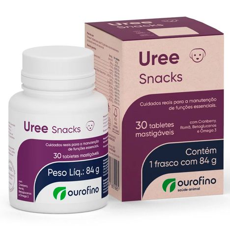 Suplemento Alimentar Ourofino Uree Snacks para Cães - 30 Tabletes