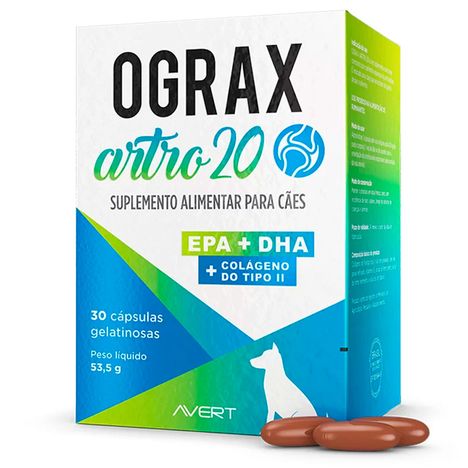 Suplemento para Cães Avert Ograx Artro 20 30caps.