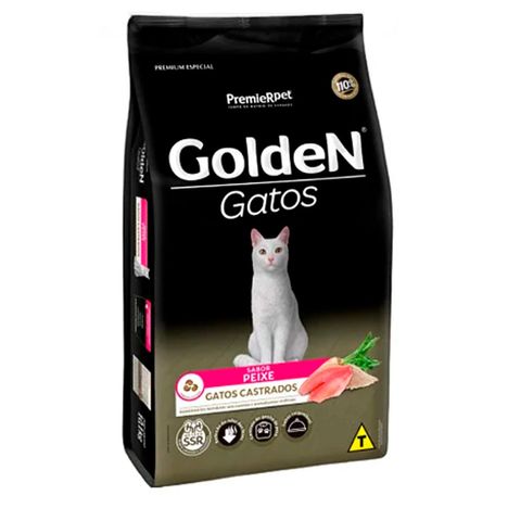 Ração Golden Gatos Castrados Adultos Sabor Peixe 3Kg