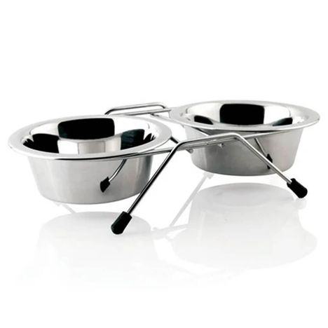 Comedouro Para Cães Duplo Inox Tamanho 02 - Chalesco Comedouro Para Cães Duplo Inox Tamanho 02 - Chalesco