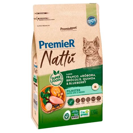 Ração Premier Nattu para Gatos Filhotes Sabor Abóbora 1,5 kg Ração Premier Nattu para Gatos Filhotes Sabor Abóbora 1,5 kg
