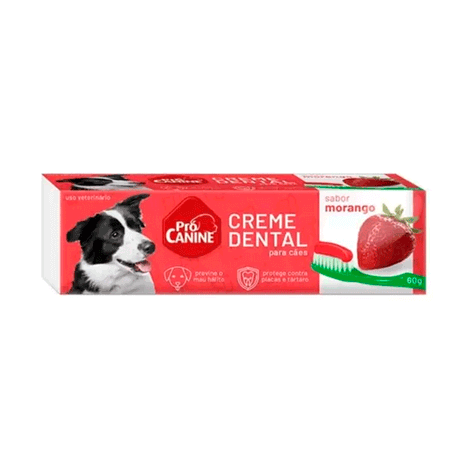 Creme Dental para Cachorro PróCanine Morango 60g Creme Dental para Cachorro PróCanine Morango 60g