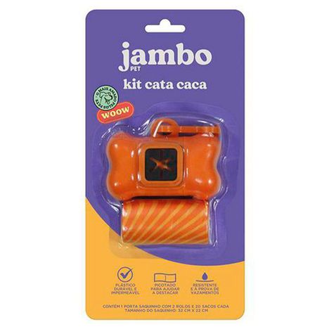Porta Sacola New Laranja com 2 Rolos - Jambo Porta Sacola New Laranja com 2 Rolos - Jambo