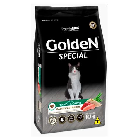 Ração Golden Special Gatos Castrados Adultos Sabor Frango e Carne 10,1 kg Ração Golden Special Gatos Castrados Adultos Sabor Frango e Carne 10,1 kg