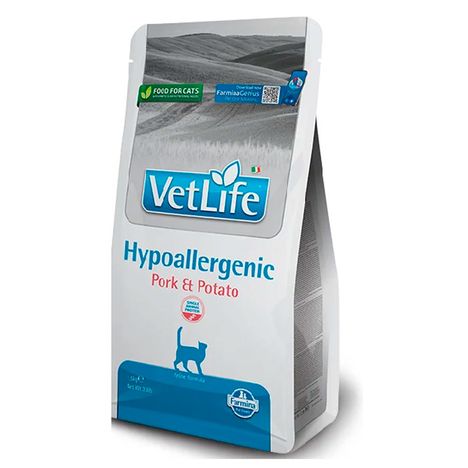 Ração Vet Life Feline Hypoallergenic Pork e Potato Para Gatos Adultos 2 kg Ração Vet Life Feline Hypoallergenic Pork e Potato Para Gatos Adultos 2 kg