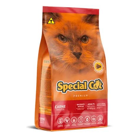 Ração Premium Special Cat Para Gatos Adultos Sabor Carne 10,1 kg Ração Premium Special Cat Para Gatos Adultos Sabor Carne 10,1 kg