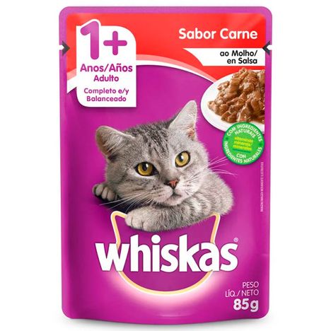 Ração Úmida Whiskas Sachê Carne ao Molho para Gatos Adultos 85g Ração Úmida Whiskas Sachê Carne ao Molho para Gatos Adultos 85g