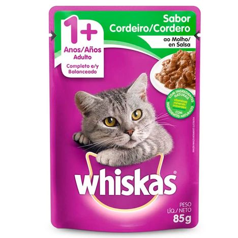 Ração Úmida Whiskas Sachê para Gatos Adultos Sabor Cordeiro ao Molho 85g Ração Úmida Whiskas Sachê para Gatos Adultos Sabor Cordeiro ao Molho 85g