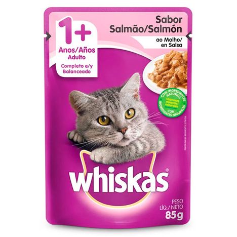 Ração Úmida Whiskas Sachê para Gatos Adultos Sabor Salmão ao Molho 85g Ração Úmida Whiskas Sachê para Gatos Adultos Sabor Salmão ao Molho 85g