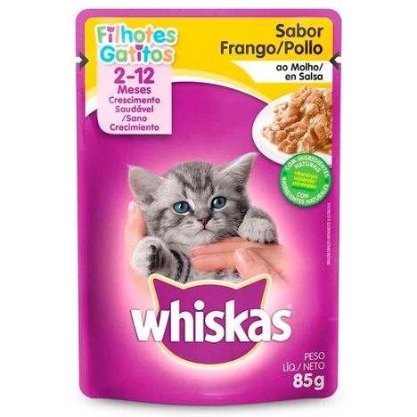 Ração Úmida Whiskas Sachê para Gatos Filhotes Sabor Frango ao Molho 85g Ração Úmida Whiskas Sachê para Gatos Filhotes Sabor Frango ao Molho 85g