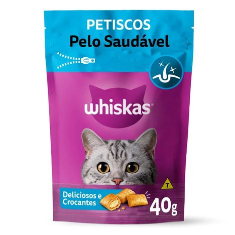 Petisco Whiskas Temptations Pelo Saudável Para Gatos Adultos 40 g