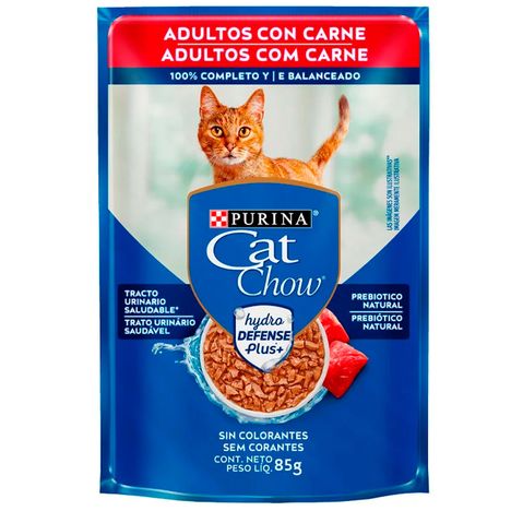 Ração Úmida Sachê Cat Chow para Gatos Adultos Sabor Carne 85g Ração Úmida Sachê Cat Chow para Gatos Adultos Sabor Carne 85g