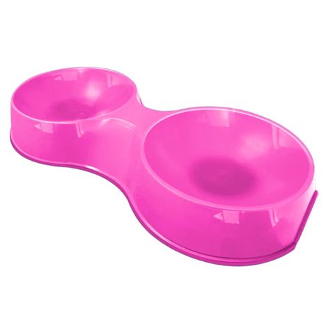 Comedouro Pop Duplo Rosa para Gatos 190ml - Furacão Pet Comedouro Pop Duplo Rosa para Gatos 190ml - Furacão Pet