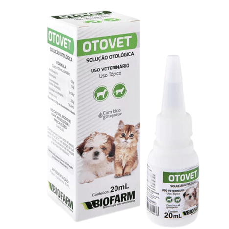 Solução Otológica Otovet Biofarm para Cães e Gatos 20ml