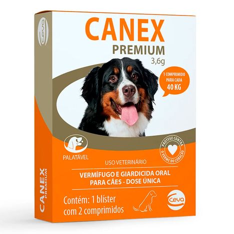Vermífugo Canex Premium 3,6g 40kg - 2 comprimidos