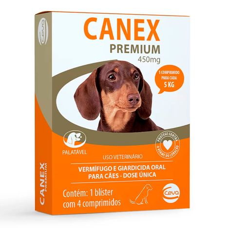 Vermífugo Canex Premium 5kg - 4 comprimidos 450mg