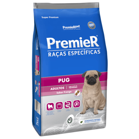 Ração Premier Raças Específicas Pug Adultos Porte Pequeno Frango 2,5 kg Ração Premier Raças Específicas Pug Adultos Porte Pequeno Frango 2,5 kg