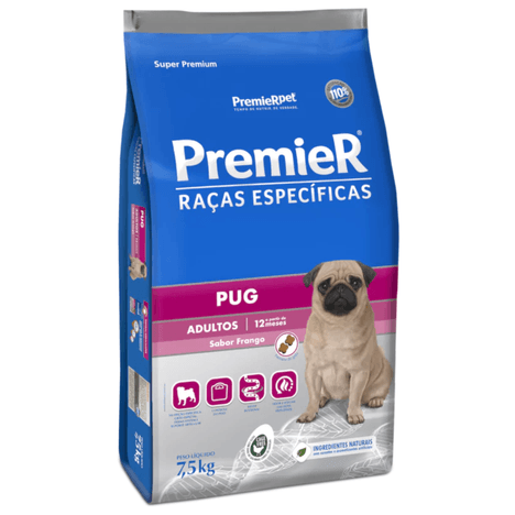 PremieR Raças Específicas Pug Adultos Porte Pequeno Frango 7,5kg