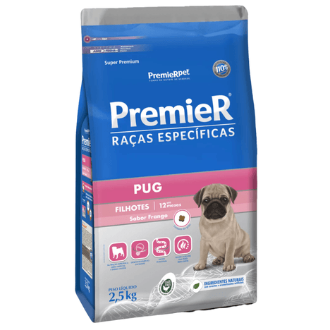 PremieR Raças Específicas Pug Filhote Porte Pequeno Frango 2,5 kg PremieR Raças Específicas Pug Filhote Porte Pequeno Frango 2,5 kg