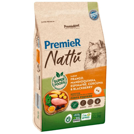 Ração Premier Nattu para Cães Adultos de Porte Pequeno Sabor Mandioquinha 10,1 kg Ração Premier Nattu para Cães Adultos de Porte Pequeno Sabor Mandioquinha 10,1 kg