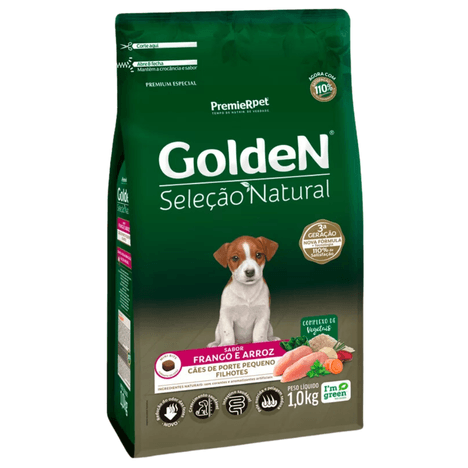 Ração Golden Seleção Natural Mini Bits Para Cães Filhotes de Porte Pequeno Sabor Frango e Arroz 1 kg Ração Golden Seleção Natural Mini Bits Para Cães Filhotes de Porte Pequeno Sabor Frango e Arroz 1 kg