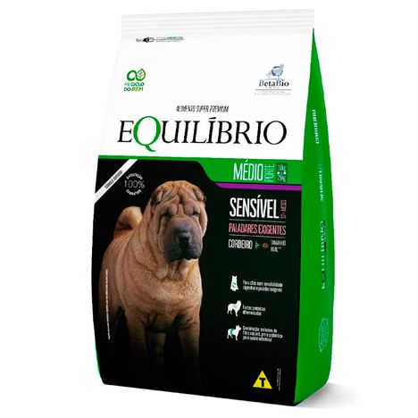 Ração Equilíbrio Sensível para Cães Adultos de Porte Médio Sabor Cordeiro 12 kg Ração Equilíbrio Sensível para Cães Adultos de Porte Médio Sabor Cordeiro 12 kg