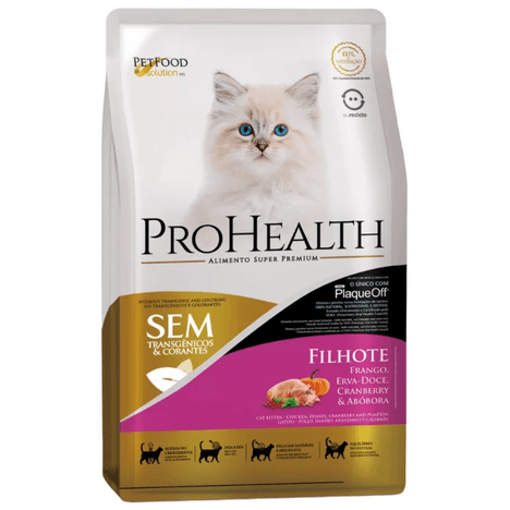 Ração ProHealth Para Gatos Filhotes Sabor Frango, Erva-Doce e Abóbora 1 kg Ração ProHealth Para Gatos Filhotes Sabor Frango, Erva-Doce e Abóbora 1 kg