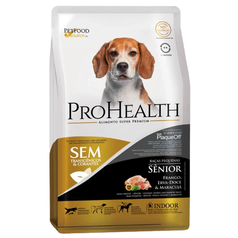 Ração ProHealth Sênior para Cães Adultos de Porte Pequeno Sabor Frango, Erva-Doce e Maracujá 2,5 kg Ração ProHealth Sênior para Cães Adultos de Porte Pequeno Sabor Frango, Erva-Doce e Maracujá 2,5 kg