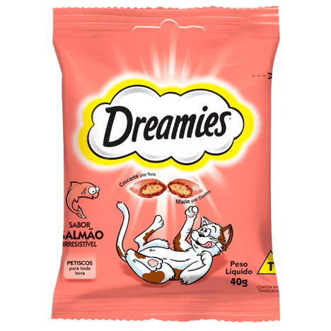Petisco Dreamies Salmão Para Gatos Adultos 80gr Petisco Dreamies Salmão Para Gatos Adultos 80gr
