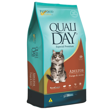 Ração Qualiday Para Gatos Adultos Sabor Frango e Arroz 10,1 kg Ração Qualiday Para Gatos Adultos Sabor Frango e Arroz 10,1 kg