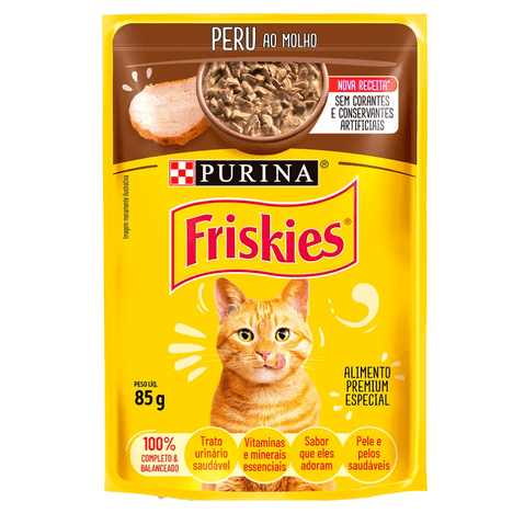 Sachê Friskies Peru ao Molho para Gatos Adultos 85g Sachê Friskies Peru ao Molho para Gatos Adultos 85g