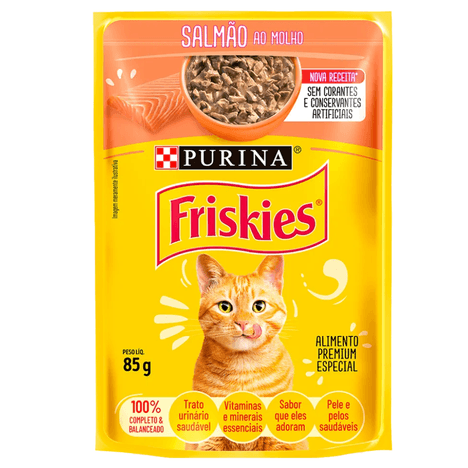 Sachê Friskies Salmão ao Molho para Gatos Adultos 85g Sachê Friskies Salmão ao Molho para Gatos Adultos 85g