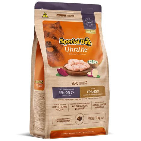 Ração Special Dog Ultralife Sênior para Cães de Raças Pequenas Sabor Frango e Arroz - 1Kg