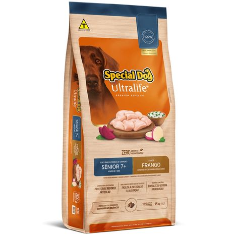 Ração Special Dog Ultralife Sênior para Cães de Raças Médias e Grandes Sabor Frango e Arroz 15 kg Ração Special Dog Ultralife Sênior para Cães de Raças Médias e Grandes Sabor Frango e Arroz 15 kg