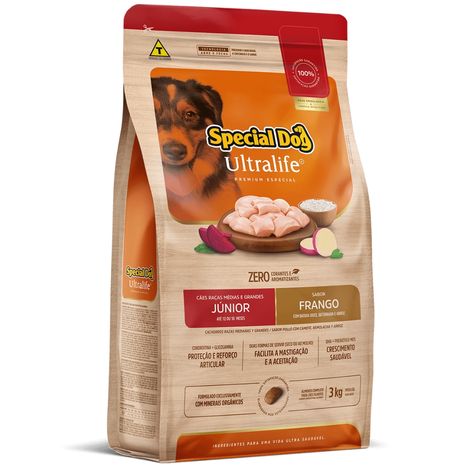 Ração Special Dog Ultralife Junior para Cães Filhotes Raças Médias e Grandes Sabor Frango e Arroz 3 kg Ração Special Dog Ultralife Junior para Cães Filhotes Raças Médias e Grandes Sabor Frango e Arroz 3 kg