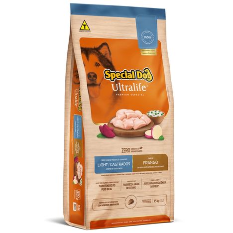 Ração Special Dog Ultralife Light para Cães de Raças Médias e Grandes Sabor Frango e Arroz 15 kg Ração Special Dog Ultralife Light para Cães de Raças Médias e Grandes Sabor Frango e Arroz 15 kg