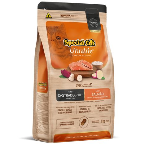 Ração Special Cat Ultralife Castrados+10 Salmão e Arroz 1 kg Ração Special Cat Ultralife Castrados+10 Salmão e Arroz 1 kg