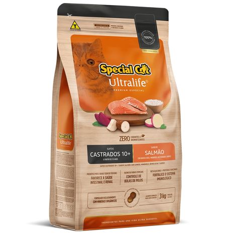 Ração Special Cat Ultralife Castrados+10 Salmão e Arroz 3 kg Ração Special Cat Ultralife Castrados+10 Salmão e Arroz 3 kg