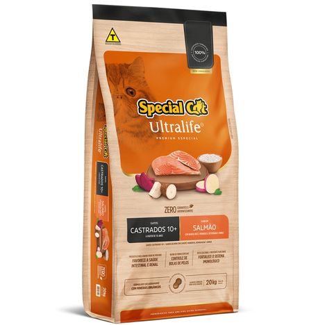 Ração Special Cat Ultralife Castrados+10 Salmão e Arroz 20 kg Ração Special Cat Ultralife Castrados+10 Salmão e Arroz 20 kg