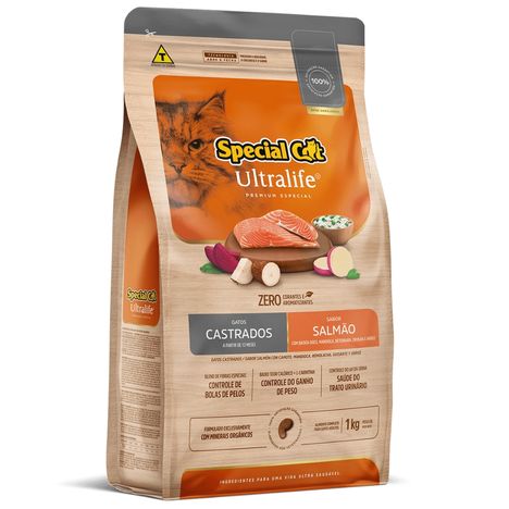 Ração Special Cat Ultralife Gatos Castrados Salmão e Arroz 1 kg Ração Special Cat Ultralife Gatos Castrados Salmão e Arroz 1 kg