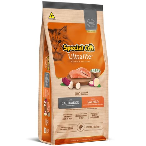 Ração Special Cat Ultralife Gatos Castrados Salmão e Arroz 10,1 kg Ração Special Cat Ultralife Gatos Castrados Salmão e Arroz 10,1 kg