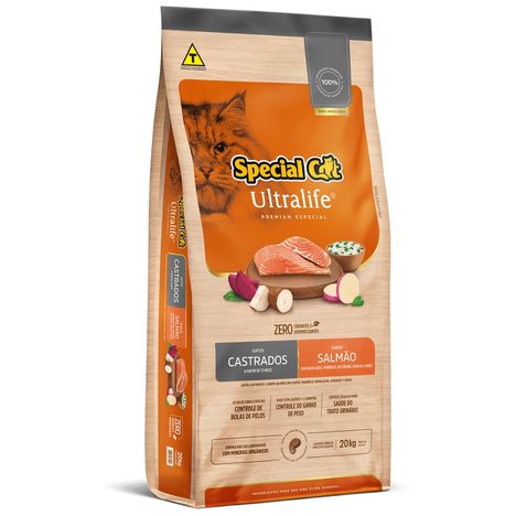 Ração Special Cat Ultralife Gatos Castrados Salmão e Arroz 20 kg Ração Special Cat Ultralife Gatos Castrados Salmão e Arroz 20 kg